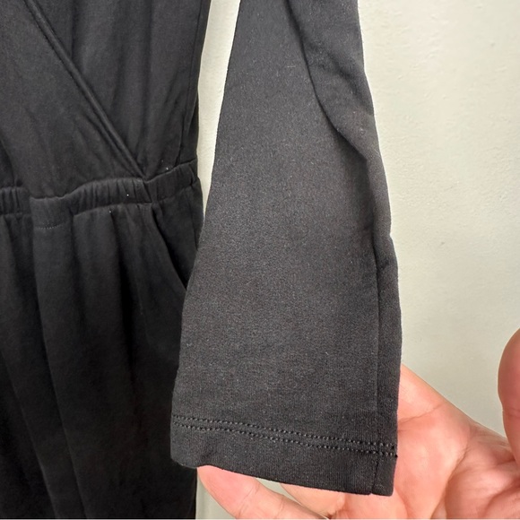 Lou & Grey Jumpsuit Womens XXS Signature soft Knit Crossover Long Sleeve Black - Picture 6 of 12